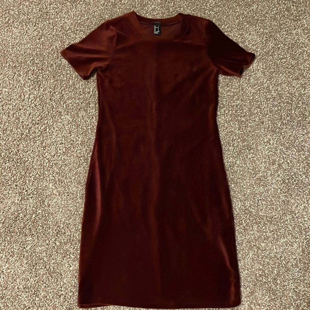 Burgundy Velvet Short sleeve forever 21 dress